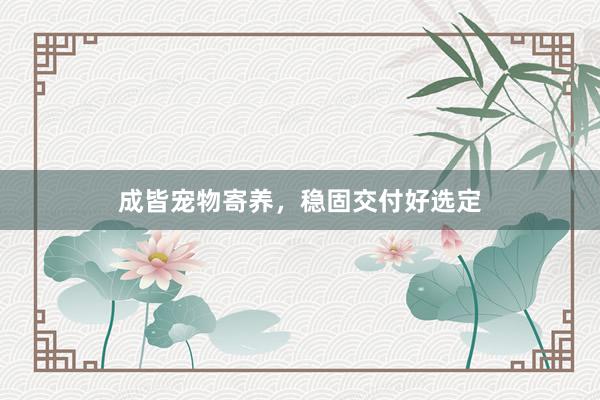 成皆宠物寄养，稳固交付好选定